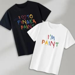 I Love To Finger Paint I'm Paint Matching Graphic T Shirts Funny Wife Girlfriend T-shirt Casual Women Clothes