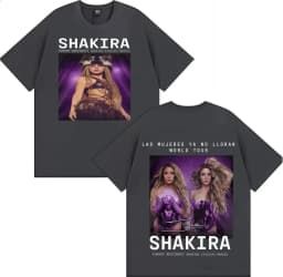 2026 Shakira World Tour Merch T-shirts Men Women Oversized Fashion Retro Streetwear Y2k Short Sleeve Cotton Female Male Clothing