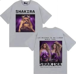 2026 Shakira World Tour Merch T-shirts Men Women Oversized Fashion Retro Streetwear Y2k Short Sleeve Cotton Female Male Clothing