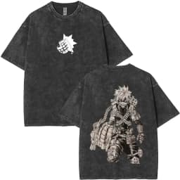 Washed Vintage Anime My Hero Academia Bakugou Katsuki Merch T Shirts Men Women Manga Casual Retro T-shirts Cosplay Streetwear