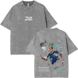 Washed Vintage Anime My Hero Academia Bakugou Katsuki Merch T Shirts Men Women Manga Casual Retro T-shirts Cosplay Streetwear