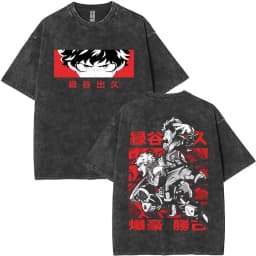 Washed Vintage Anime My Hero Academia Bakugou Katsuki Merch T Shirts Men Women Manga Casual Retro T-shirts Cosplay Streetwear