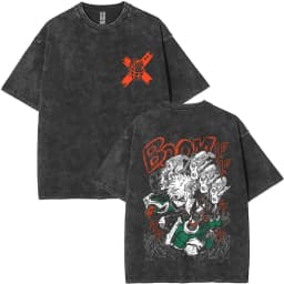 Washed Vintage Anime My Hero Academia Bakugou Katsuki Merch T Shirts Men Women Manga Casual Retro T-shirts Cosplay Streetwear