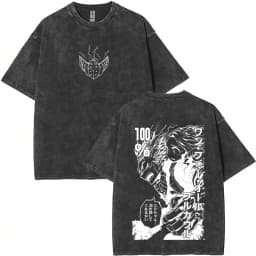 Washed Vintage Anime My Hero Academia Bakugou Katsuki Merch T Shirts Men Women Manga Casual Retro T-shirts Cosplay Streetwear
