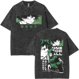 Washed Vintage Anime My Hero Academia Bakugou Katsuki Merch T Shirts Men Women Manga Casual Retro T-shirts Cosplay Streetwear