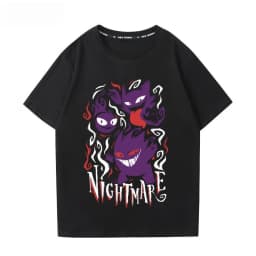 Anime Pokémon Gengar Printed T-shirt Men's and Women's T-shirt Men's Tops Harajuku Y2K T-shirt 2026 Summer New Tee Streetwear