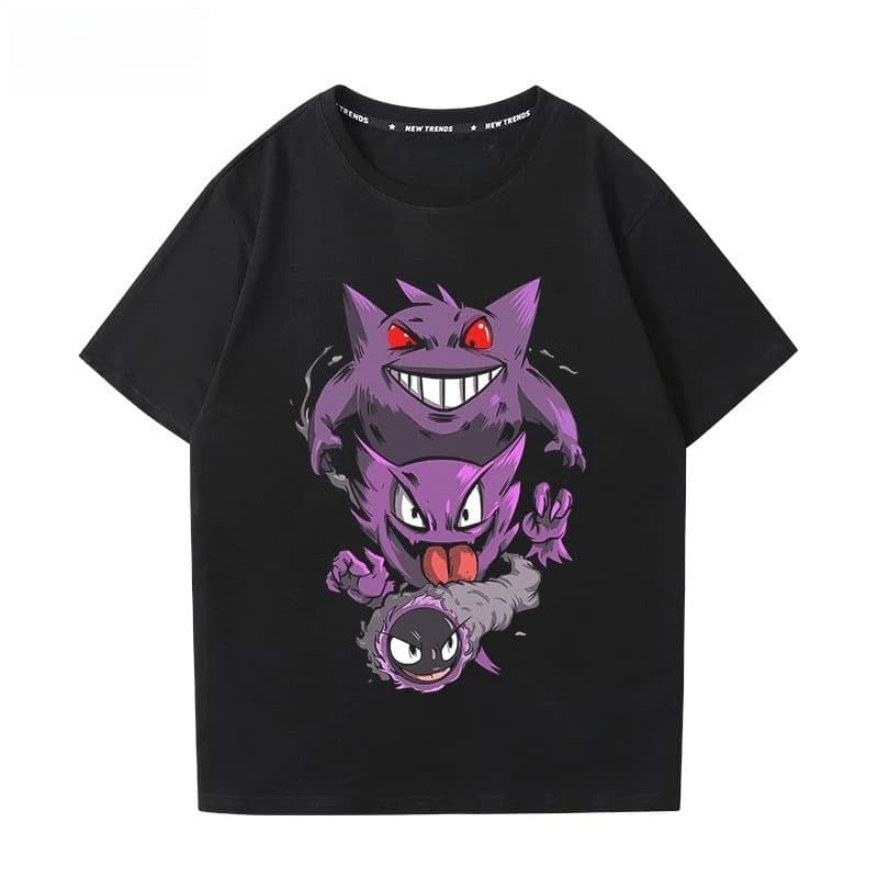 Anime Pokémon Gengar Printed T-shirt Men's and Women's T-shirt Men's Tops Harajuku Y2K T-shirt 2026 Summer New Tee Streetwear