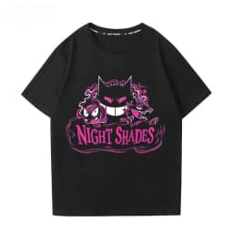 Anime Pokémon Gengar Printed T-shirt Men's and Women's T-shirt Men's Tops Harajuku Y2K T-shirt 2026 Summer New Tee Streetwear