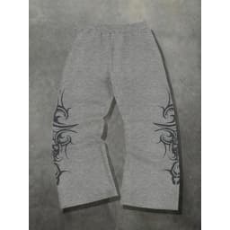 Men's design sense, hip-hop personality, street printed casual pants, wide leg pants, American retro pants