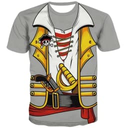 Funny Pirate Graphic T Shirts for Men Women Cosplay Short Sleeve Summer Breathable Crew Neck T-shirt Daily Street Unisex Tops