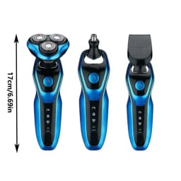 Portable 3 in 1 Electric Shaver Three Heads Rechargeable Men's Shaver Waterproof High Speed Sideburn Trimmer