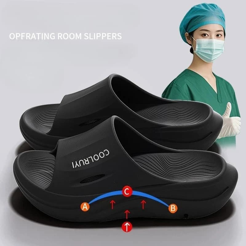 New EVA step on shit feeling arch cool slippers men's indoor home bathroom bath non-slip home cool slippers women