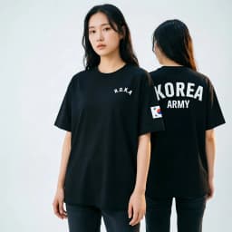 Korea Army ROKA T-Shirt, Military Unit Flag Print, Black Tactical Style Cotton Tee for Airsoft Fans & Korean Patriot Fans