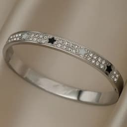 Stainless Steel Metal Crystal Star Flower Bangles&bracelets for Women Fashion Brand Jewelry Oil Eye Bangles Accessories