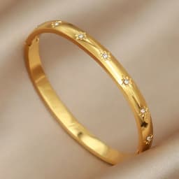 Stainless Steel Metal Crystal Star Flower Bangles&bracelets for Women Fashion Brand Jewelry Oil Eye Bangles Accessories