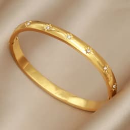 Stainless Steel Metal Crystal Star Flower Bangles&bracelets for Women Fashion Brand Jewelry Oil Eye Bangles Accessories