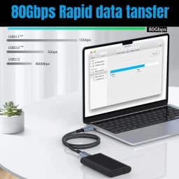240W USB 5.0 Cable 8K 80Gbps For Thunderbolt 5 Fast Charging USB C to C Data Transfer Cable Support 8K Display for Laptop