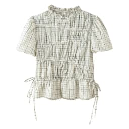Spring Plaid Embroidered Bow Short Sleeve Blouse Tops and A-line Side Zipper Skirt Women Casual Office Lady Daily Commuting Set