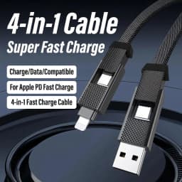 4 in 1 Multi Functional Magnetic Type-C Woven Charging Data Cable Lightning Durable fasting USB C Cord for i Phone HuaWei XiaoMi