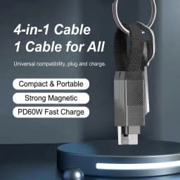 4 in 1 Multi Functional Magnetic Type-C Woven Charging Data Cable Lightning Durable fasting USB C Cord for i Phone HuaWei XiaoMi