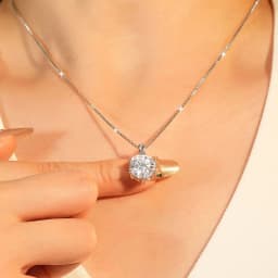 Rrjzz 1CT-5CT Solitaire VVS1 D-Color Moissanite Pendant Necklace for Women 6.5mm-11mm Lab Imitation Diamond GRA Jewelry Gifts