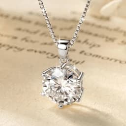 Rrjzz 1CT-5CT Solitaire VVS1 D-Color Moissanite Pendant Necklace for Women 6.5mm-11mm Lab Imitation Diamond GRA Jewelry Gifts