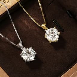 Rrjzz 1CT-5CT Solitaire VVS1 D-Color Moissanite Pendant Necklace for Women 6.5mm-11mm Lab Imitation Diamond GRA Jewelry Gifts