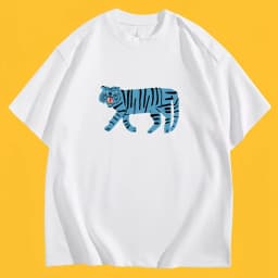 Creative Cartoon Tiger Graphic T-Shirt Funny Animal Print Tee Summer Short Sleeve Unique Design Artistic Fashion Unisex Top