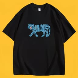 Creative Cartoon Tiger Graphic T-Shirt Funny Animal Print Tee Summer Short Sleeve Unique Design Artistic Fashion Unisex Top