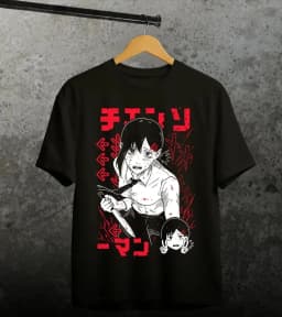 Chainsaw Man Anime Reze Denji Graphic Printed T-shirt Men's and Women's T-shirt Men's Top Sports T-shirt 2026 Summer New Tee