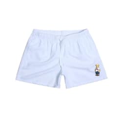 Asian Size Men's Polo Bear Swim Shorts Quick Dry Elastic Waist Drawstring Beach Board Shorts Casual Summer Swimwear Black