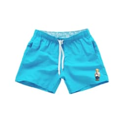 Asian Size Men's Polo Bear Swim Shorts Quick Dry Elastic Waist Drawstring Beach Board Shorts Casual Summer Swimwear Black