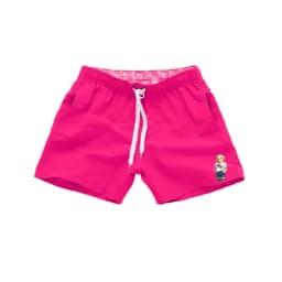 Asian Size Men's Polo Bear Swim Shorts Quick Dry Elastic Waist Drawstring Beach Board Shorts Casual Summer Swimwear Black