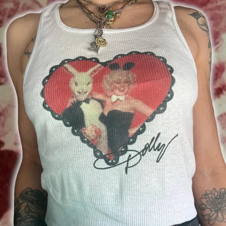 Dolly Parton Vintage Inspired Tank Top 20 Inch Vest Emo Girls Aesthetic Letter Print Grunge Goth Camisole Top Female Clothing