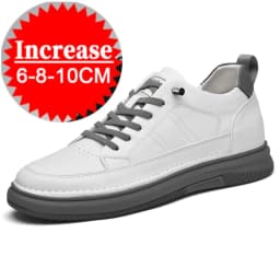 Spring Autumn Men's Inner Heightening Shoes Leather Sports Casual Shoes Invisible Height Increasing Shoes Men Sport Elevator 8CM