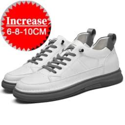 Spring Autumn Men's Inner Heightening Shoes Leather Sports Casual Shoes Invisible Height Increasing Shoes Men Sport Elevator 8CM