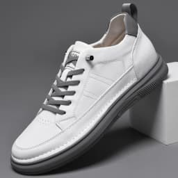 Spring Autumn Men's Inner Heightening Shoes Leather Sports Casual Shoes Invisible Height Increasing Shoes Men Sport Elevator 8CM