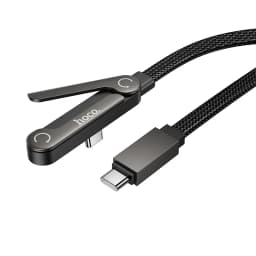 HOCO 60W 2in1 USB C to C Fast Charging Foldable Phone Holder Data Cable For iPhone 17 16 Desktop Bracket Wired Cord For Samsung