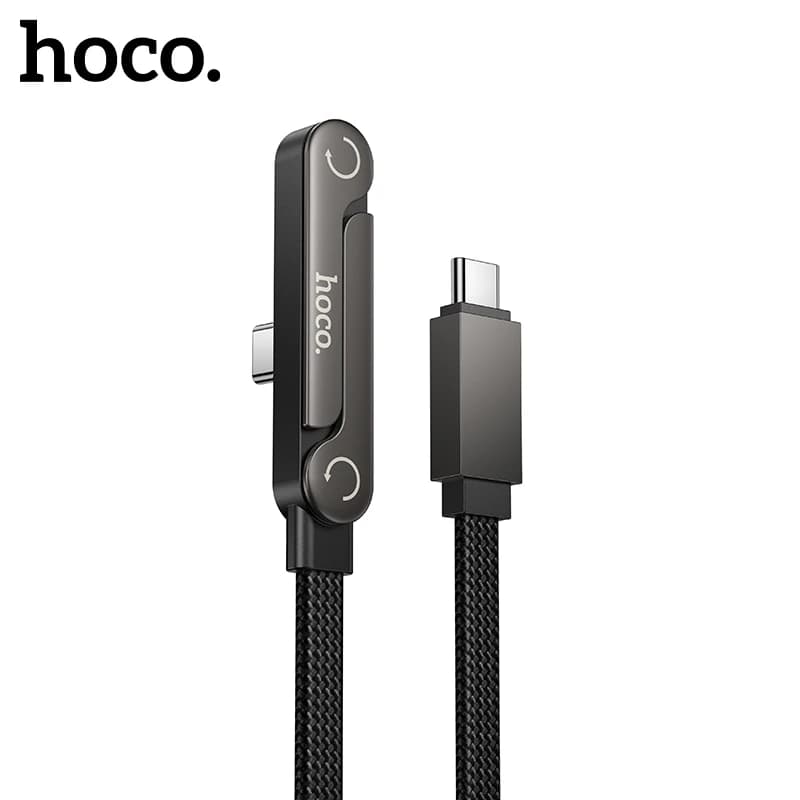 HOCO 60W 2in1 USB C to C Fast Charging Foldable Phone Holder Data Cable For iPhone 17 16 Desktop Bracket Wired Cord For Samsung