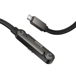 HOCO 60W 2in1 USB C to C Fast Charging Foldable Phone Holder Data Cable For iPhone 17 16 Desktop Bracket Wired Cord For Samsung