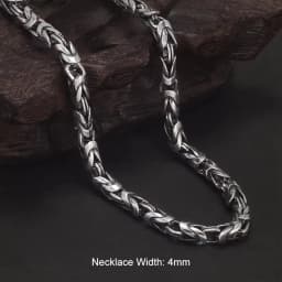 Buddhastone Silver Color Ping 4mm An Necklace Chinese Retro Round Body Ping An Chain Men's Vajra Pestle Necklace Pendant Jewelry