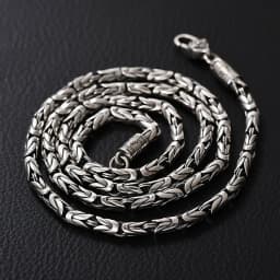 Buddhastone Silver Color Ping 4mm An Necklace Chinese Retro Round Body Ping An Chain Men's Vajra Pestle Necklace Pendant Jewelry