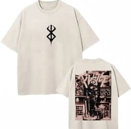 Washed Anime Berserk Guts Classic T-Shirts Manga Gatsu Griffith Zodd Trend T-shirt Men Women Oversized Cotton Casual Tee Shirt