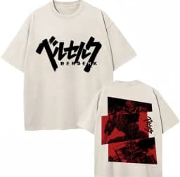 Washed Anime Berserk Guts Classic T-Shirts Manga Gatsu Griffith Zodd Trend T-shirt Men Women Oversized Cotton Casual Tee Shirt