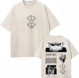 Washed Anime Berserk Guts Classic T-Shirts Manga Gatsu Griffith Zodd Trend T-shirt Men Women Oversized Cotton Casual Tee Shirt