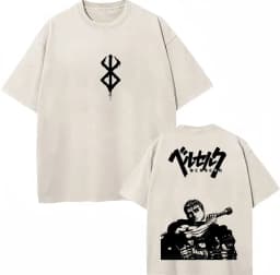 Washed Anime Berserk Guts Classic T-Shirts Manga Gatsu Griffith Zodd Trend T-shirt Men Women Oversized Cotton Casual Tee Shirt