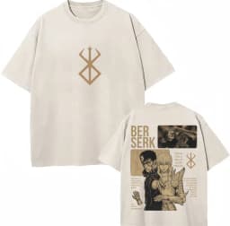 Washed Anime Berserk Guts Classic T-Shirts Manga Gatsu Griffith Zodd Trend T-shirt Men Women Oversized Cotton Casual Tee Shirt