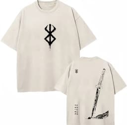 Washed Anime Berserk Guts Classic T-Shirts Manga Gatsu Griffith Zodd Trend T-shirt Men Women Oversized Cotton Casual Tee Shirt