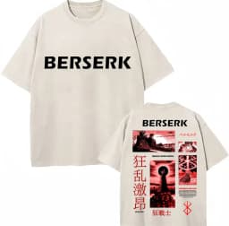 Washed Anime Berserk Guts Classic T-Shirts Manga Gatsu Griffith Zodd Trend T-shirt Men Women Oversized Cotton Casual Tee Shirt