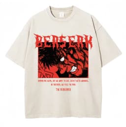 Washed Anime Berserk Guts Classic T-Shirts Manga Gatsu Griffith Zodd Trend T-shirt Men Women Oversized Cotton Casual Tee Shirt